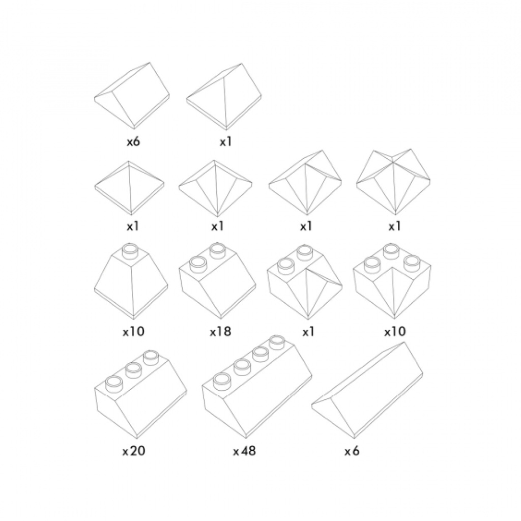 124-teiliges Dachsteine Set