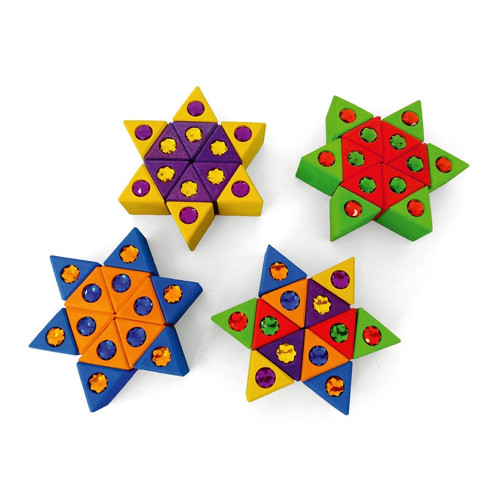 Bunte Dreiecke mit Funkelsteinchen