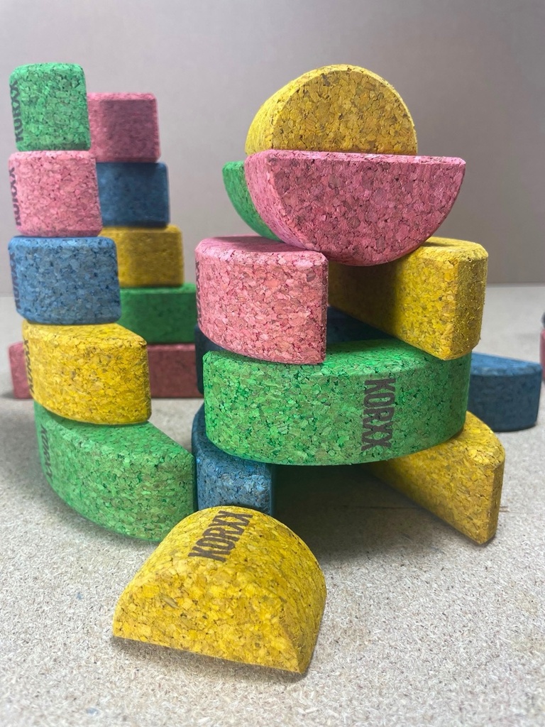 Korkbausteine - 42er bunte Halbe