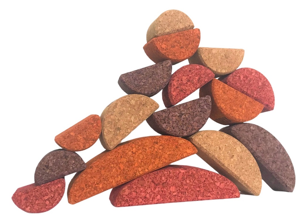 Korkbausteine - 42er bunte Halbe