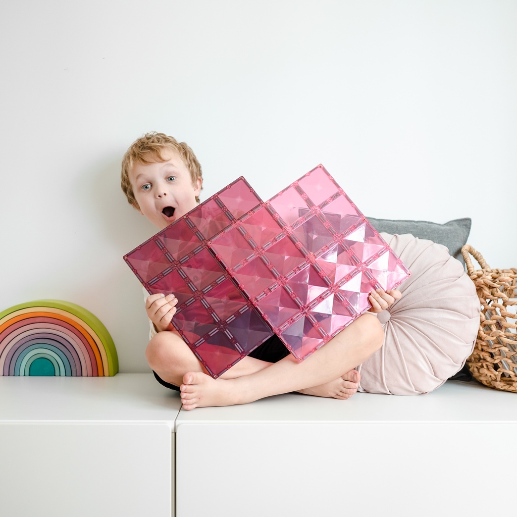 Connetix - Bauplatten 2er - Pastel Pink & Berry