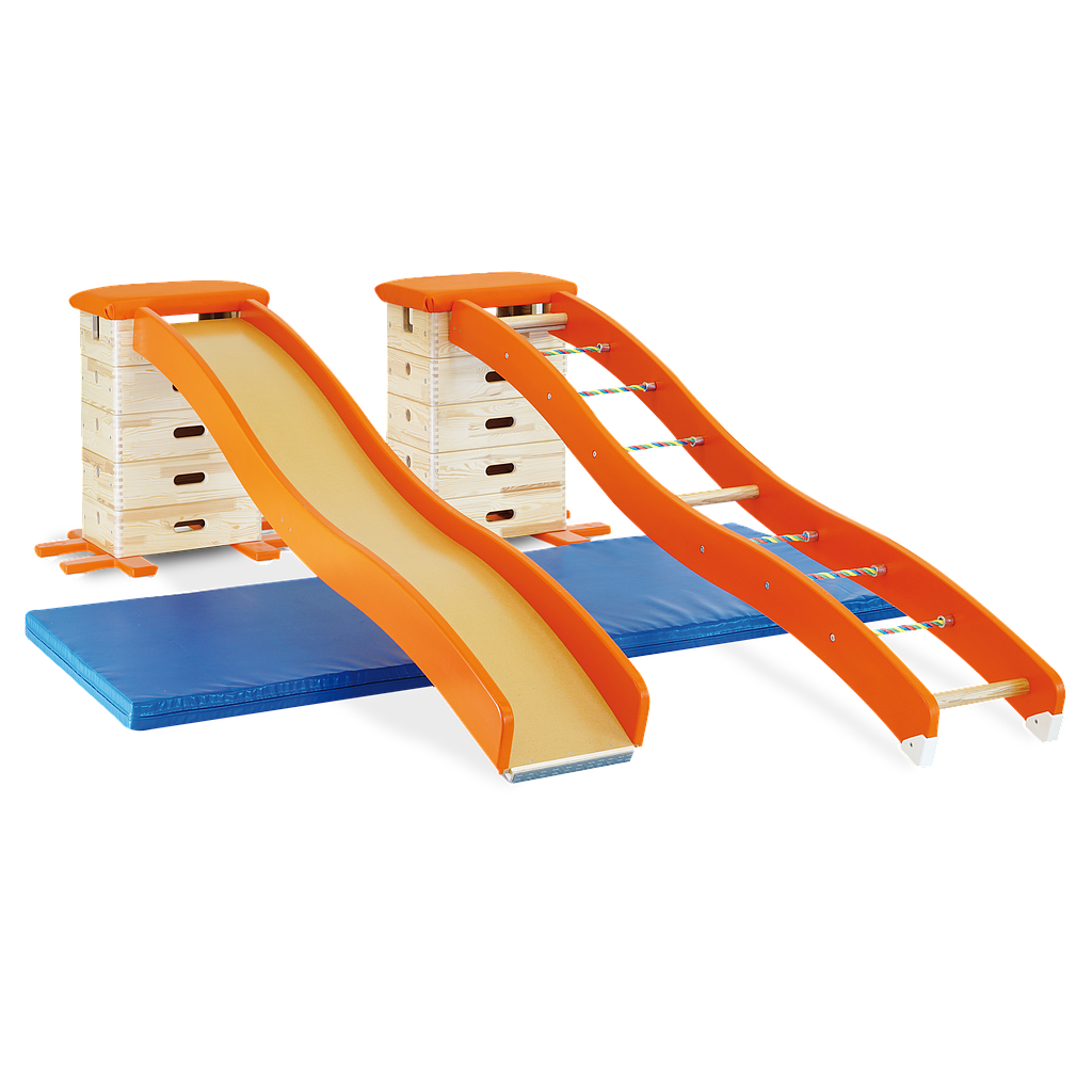 Turnleiter Wellenform mit Seilsprossen U3 geeignet