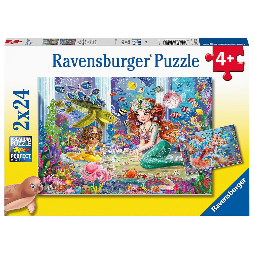 Puzzle 2 x 24-tlg. "Meerjungfrauen"