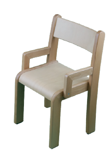 Stapelstuhl TIM mit Armlehne - Sitzhöhe 26cm