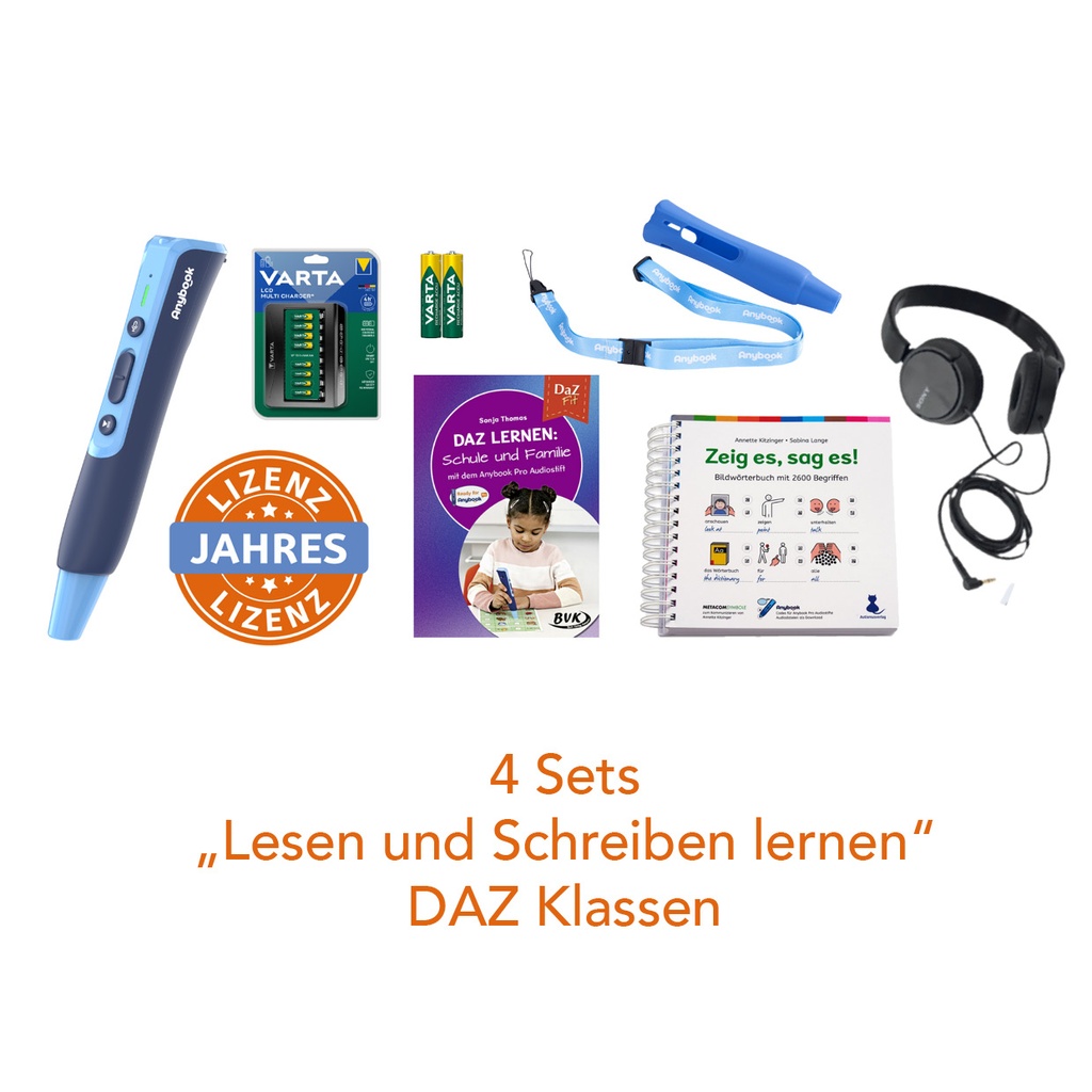AnyBook - Pro 4er Set Lesen und Schreiben lernen - DAZ Klassen