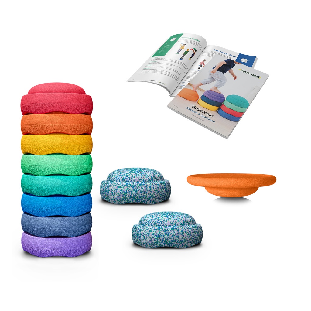 Stapelsteine 10er Set + 1 Board