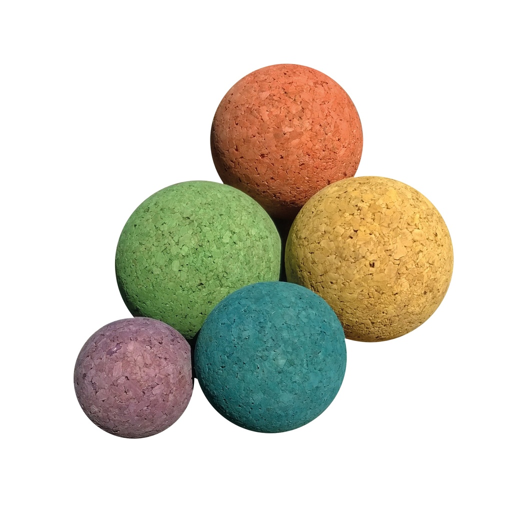 Korkbausteine - 5 Bunte Kugeln