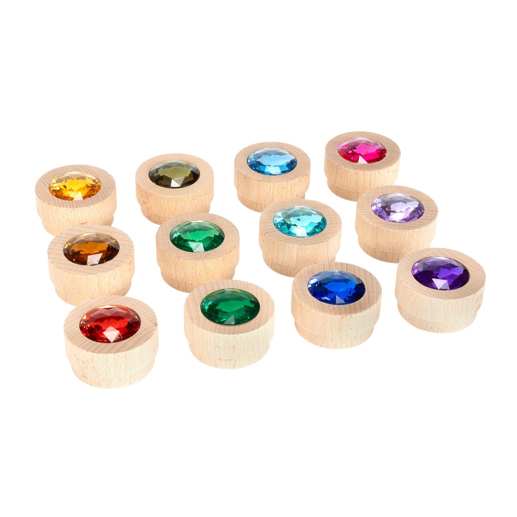Holz-Glitzersteine 12er Set