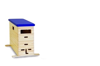 [107157-12] Sprungkasten 3-tlg. 70cm hoch (Kunstleder, farbe natur) 150cm länge x 50cm breite