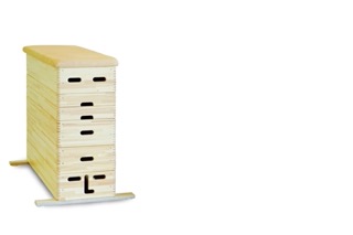 [107156-12] Sprungkasten 6-tlg. 110cm hoch (Kunstleder, farbe natur) 150cm länge x 50cm breite