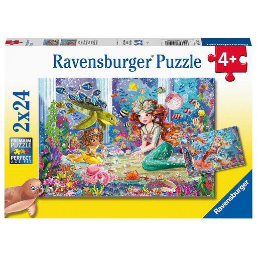 [104146] Puzzle 2 x 24-tlg. "Meerjungfrauen"