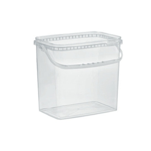[115007] Rechteck Eimer Transparent 10,6 Liter mit Deckel