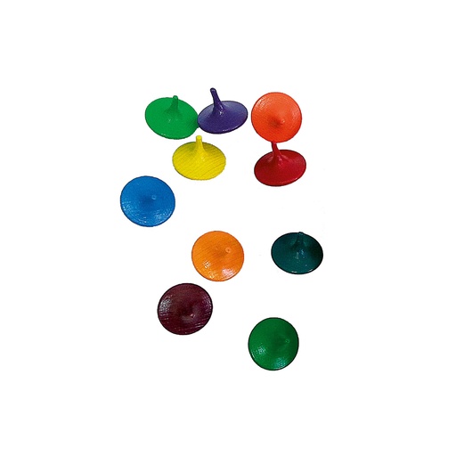 [W103452] Holzkreisel bunt 10 Teile