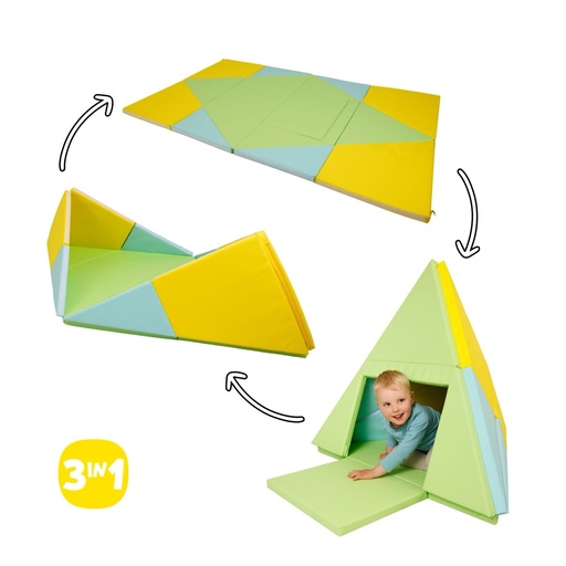[101153] 3-in-1 faltbare Spielmatte Tipi-Zelt & Boot