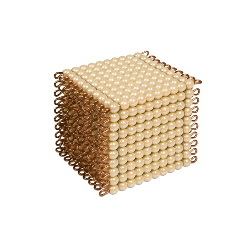 [W104439] Goldkubus, 10 x 10 x 10 goldene Perlen: Lose Perlen - Glas