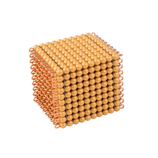 [W104440] Goldkubus, 10 x 10 x 10 goldene Perlen: Lose Perlen - Kunststoff