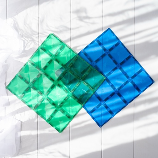 [103536] Connetix - Bauplatten 2er - Blue & Green