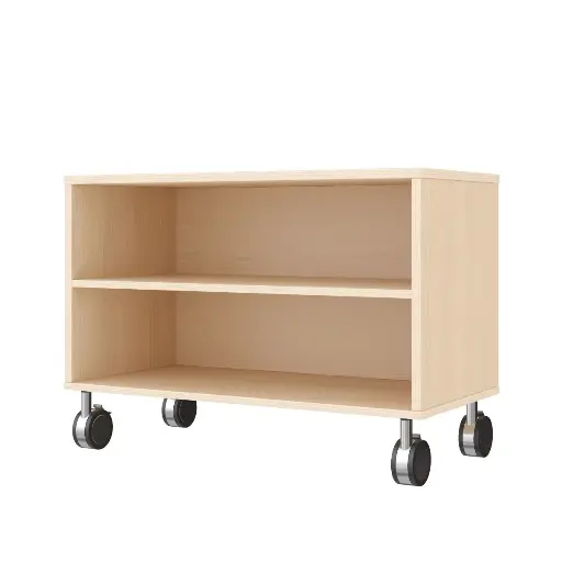 [110208-03] Regalschrank 44 cm - 2 Fächer, mit Feststellrollen