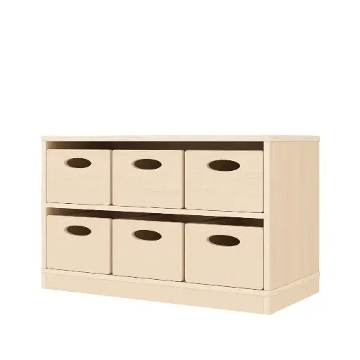 [110209-01] Regalschrank 44 cm - 6 Materialkästen, mit Holzsockel