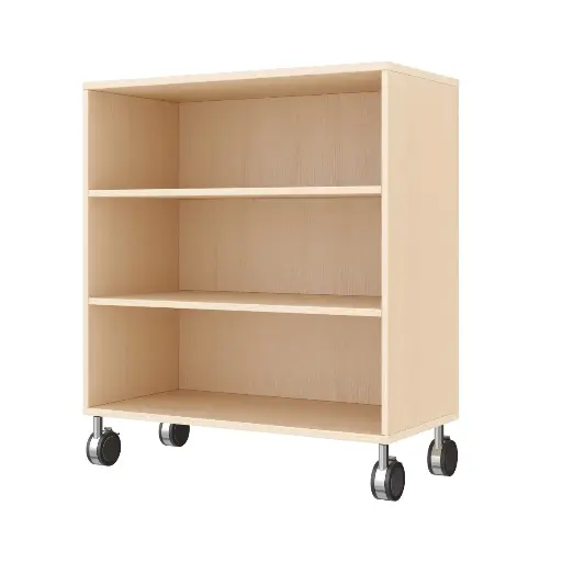 [110213-03] Regalschrank 79 cm - 3 Fächer, mit Feststellrollen