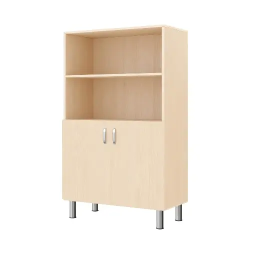 [110199-02] Regalschrank 120cm - 2 Türen unten, mit höhenverstellbaren Sockelfüßen