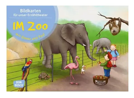 [4260179515927] Kamishibai - Im Zoo mit Emma und Paul. Kamishibai Bildkartenset.
